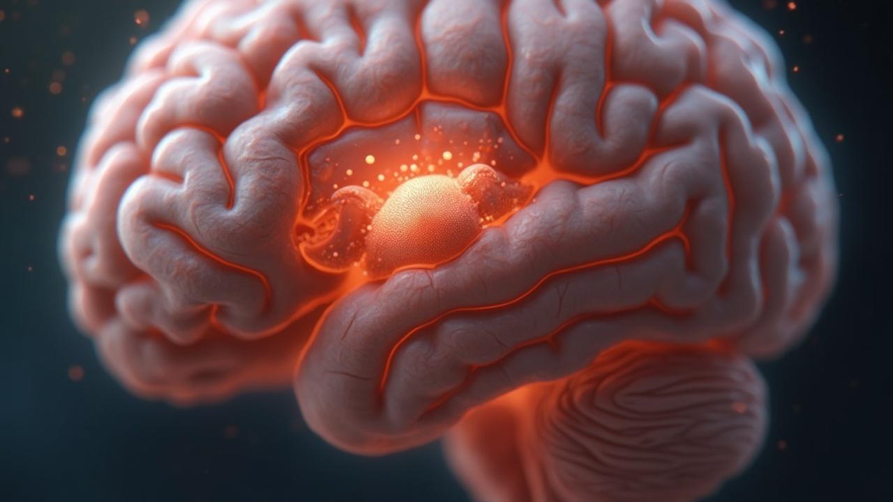 Imagen del cerebro humano iluminado por una luz brillante